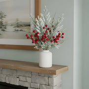 Christmas Poinsettia and Red Berry Stem Set – 35 Pcs