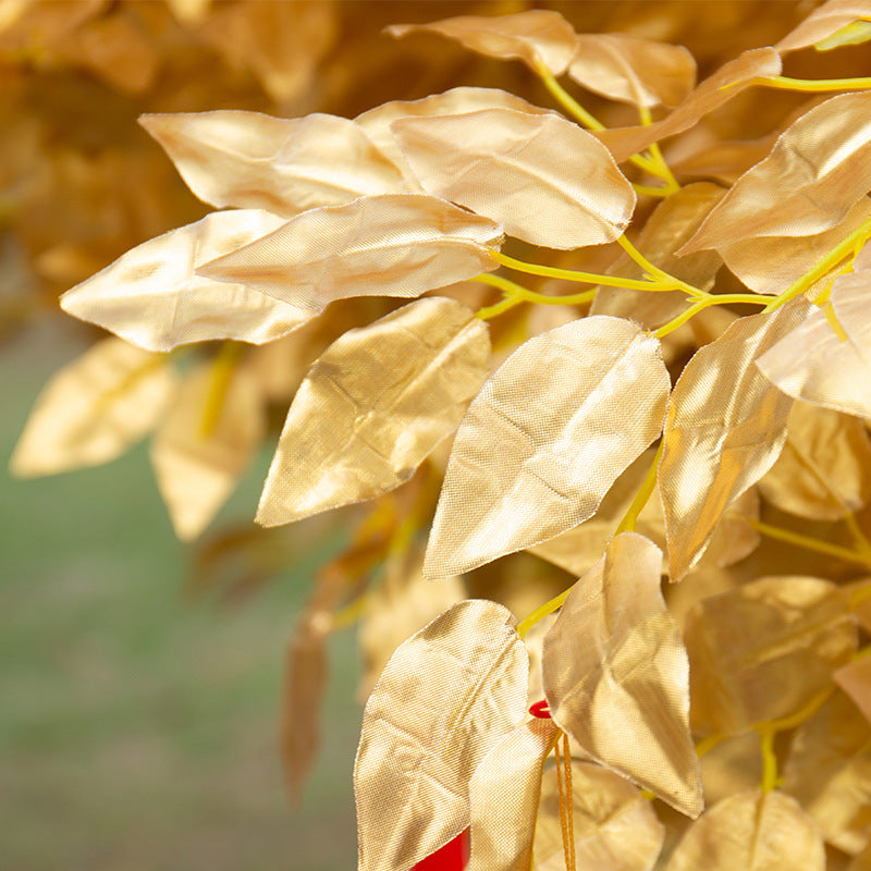 Simulated Golden Banyan Tree Holiday Arrangement Fake Tree Golden Money Tree