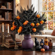 Halloween Black Floral Stems – 12 Pcs