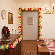 Pre-Lit Christmas Wreath with Red Bows – 5 Pcs