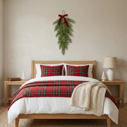 Christmas Pine and Holly Berry Teardrop Swag