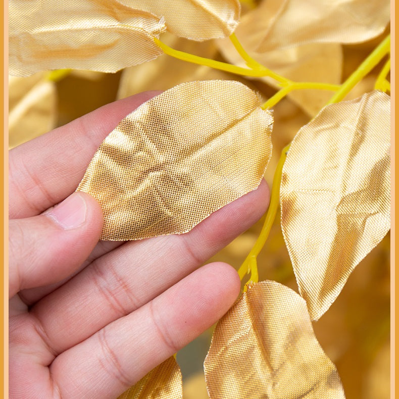 Simulated Golden Banyan Tree Holiday Arrangement Fake Tree Golden Money Tree