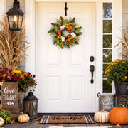 15.7-Inch Peony and Eucalyptus Front Door Wreath