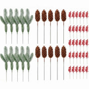 50-Piece Frosted Pine, Pinecone and Berry Pick Set