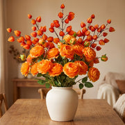 Chinese Lantern & Orange Ranunculus Fall Floral Set – 10pcs