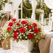 Artificial Rose & Baby’s Breath Flower Bundles