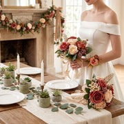 Terracotta Rose Bridal Bouquet & 4 Corsages