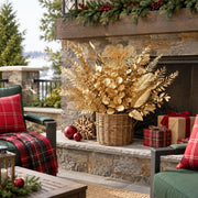 60-Piece Gold Christmas Floral Stem Set – Eucalyptus & Leaf Assortment