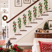 Artificial Holly Hanging Sprig Set