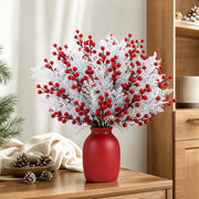 Artificial White Pine & Red Berry Picks – 50 Pcs
