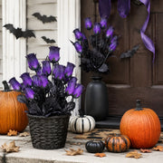 10-Piece Black Rose Halloween Floral Arrangement