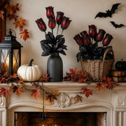 10-Piece Black Rose Halloween Floral Arrangement