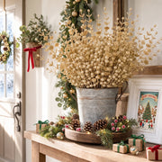 Gold Glitter Berry Christmas Floral Stem Set – 56 Pcs