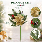 5-Piece Christmas Poinsettia Floral Arrangement