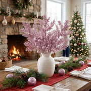 20-Piece Glitter Christmas Branch Stem Collection