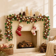 9-Piece Snowflake Tinsel Garland and Light Set