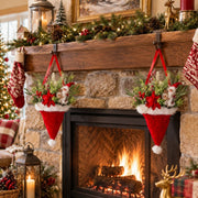 Christmas Santa Hat Hanging Floral Arrangement