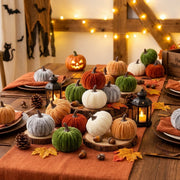 Mini Velvet Fall Pumpkins – Set of 10