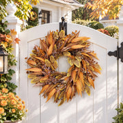 Fall Corn Husk Leaf Wreath Collection