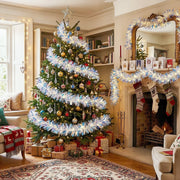 6-Piece Iridescent Christmas Tinsel Garland Set