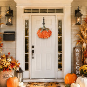 Orange Pumpkin Fall Door Wreath