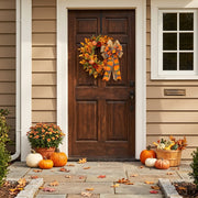 Pumpkin Sunflower Maple Leaf Fall Wreath – 17.7in