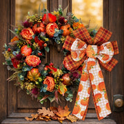 Pumpkin Peony Eucalyptus Fall Wreath – 17.7in