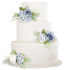 Cake Topper Flowers Set | 3PCS Faux Floral Cake Decorations for Wedding Birthday Baby Shower Anniversary
