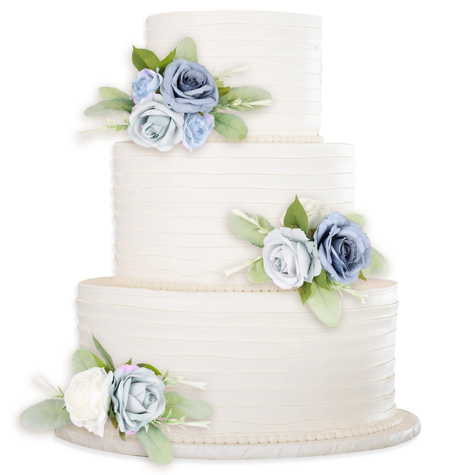 Cake Topper Flowers Set | 3PCS Faux Floral Cake Decorations for Wedding Birthday Baby Shower Anniversary