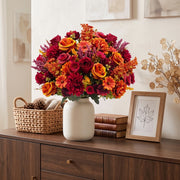 Fall Chrysanthemum and Rose Bouquet – Set of 4