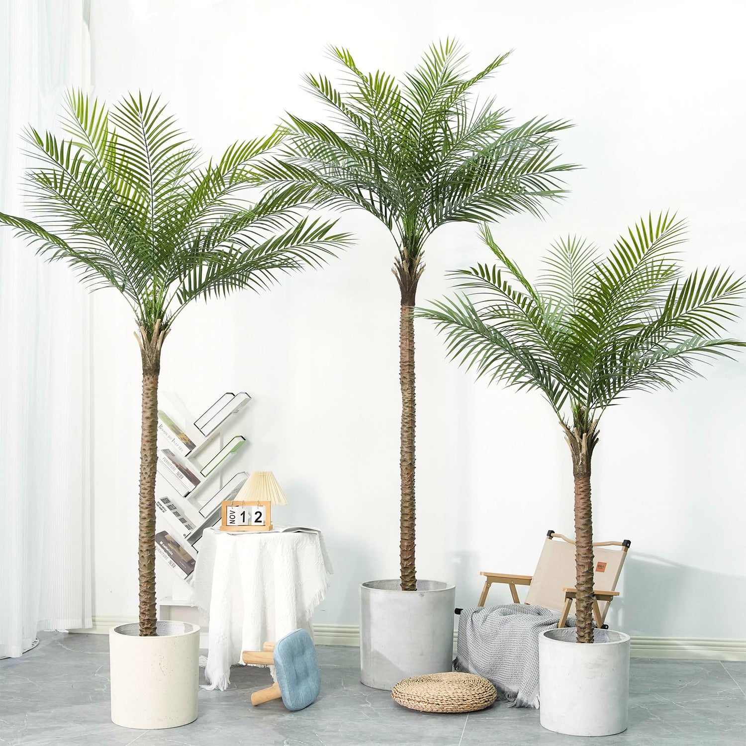 Simulated coconut tree, fake plant landscaping ornaments, indoor large green plant palm tree pot
