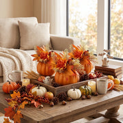 Pumpkin Dahlia Pomegranate Table Decorations – Set of 2