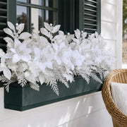 White Poinsettia Christmas Tree Floral Pick Set