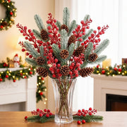 50-Piece Frosted Pine, Pinecone and Berry Pick Set