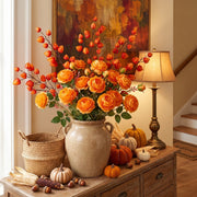 Chinese Lantern & Orange Ranunculus Fall Floral Set – 10pcs