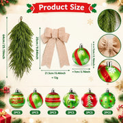 25.2-Inch Christmas Teardrop Swag with Bow