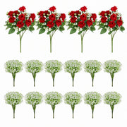 Artificial Rose & Baby’s Breath Flower Bundles
