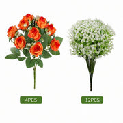 Artificial Rose & Baby’s Breath Flower Bundles