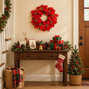 Red Poinsettia Christmas Wreath Collection