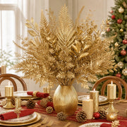 60-Piece Gold Christmas Floral Stem Set – Fern & Leaf Assortment
