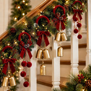 2-Piece Velvet Bow Christmas Hanging Wreath Set
