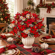 46-Piece Red, White and Silver Christmas Floral Stem Set