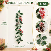Artificial Holly Hanging Sprig Set