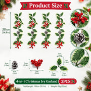 Artificial Christmas Hanging Stem Set