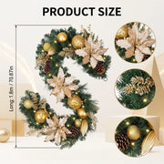 5.9-Foot Lighted Gold Christmas Garland