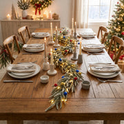 Christmas Mantel Garland with Red Berry Swags
