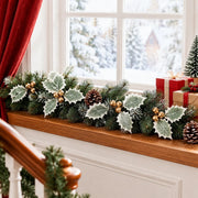 60-Piece Holly Leaf Christmas Wreath Craft Kit