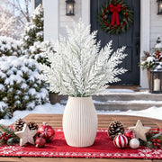 White Glitter Christmas Branch Stem