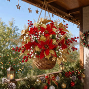 21-Piece Red and Gold Poinsettia Holiday Bouquet