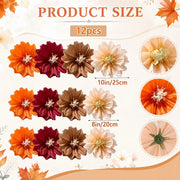 12-Piece Mini Orange Faux Flower Head Set